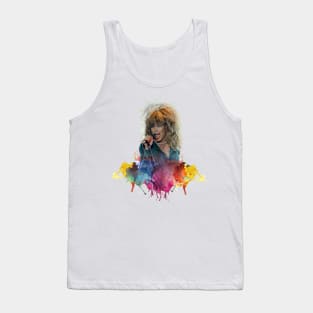 TINA TURNER WITH SPLASH COLOR ART PAINTING Tank Top